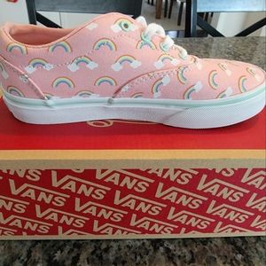 Vans Doheny Rainbows Powder Pink/Wht Size 2Y